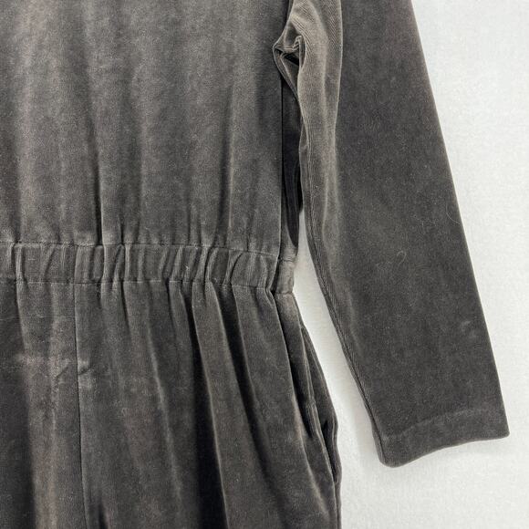 VERMONT COUNTRY STORE Jumpsuit Womens L Velour Cotton Elastic Waist Black Vtg - Picture 6 of 16
